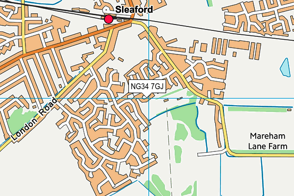 NG34 7GJ map - OS VectorMap District (Ordnance Survey)