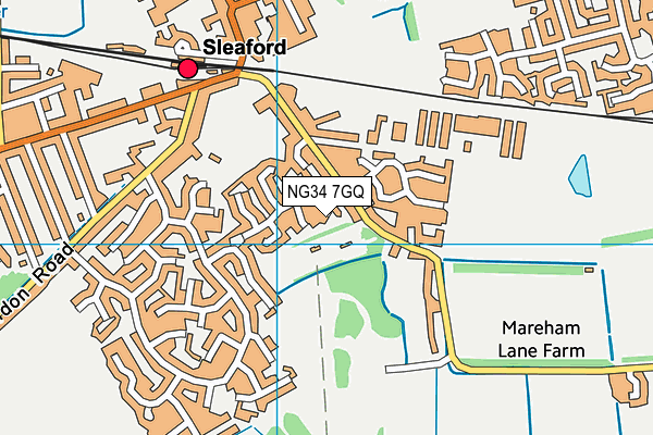 NG34 7GQ map - OS VectorMap District (Ordnance Survey)
