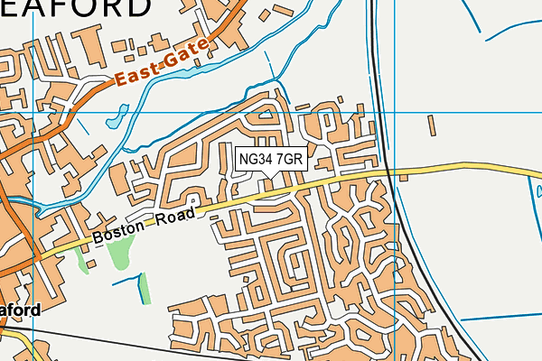 NG34 7GR map - OS VectorMap District (Ordnance Survey)