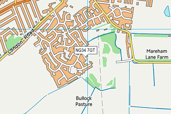 NG34 7GT map - OS VectorMap District (Ordnance Survey)