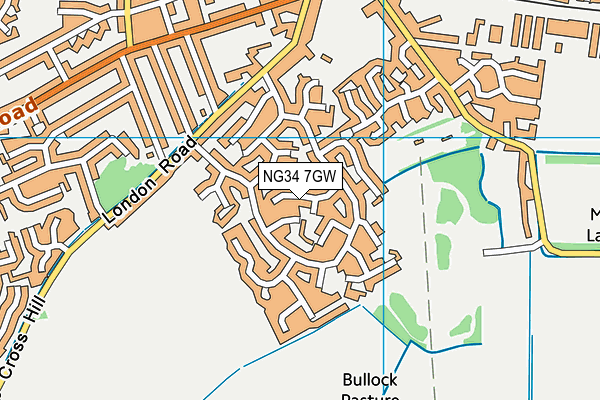 NG34 7GW map - OS VectorMap District (Ordnance Survey)