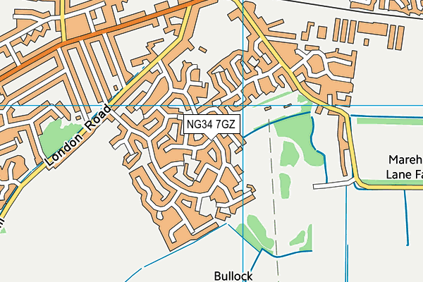 NG34 7GZ map - OS VectorMap District (Ordnance Survey)