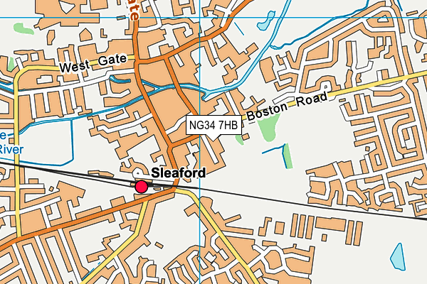 NG34 7HB map - OS VectorMap District (Ordnance Survey)