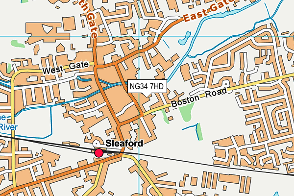 NG34 7HD map - OS VectorMap District (Ordnance Survey)