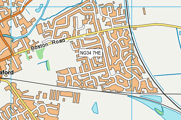 NG34 7HE map - OS VectorMap District (Ordnance Survey)