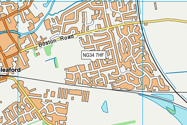 NG34 7HF map - OS VectorMap District (Ordnance Survey)