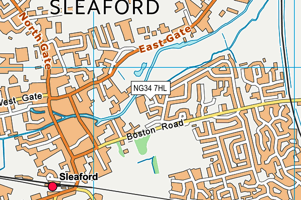 Sleaford Indoor Bowls Club map (NG34 7HL) - OS VectorMap District (Ordnance Survey)