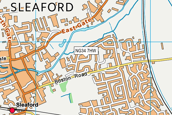 NG34 7HW map - OS VectorMap District (Ordnance Survey)
