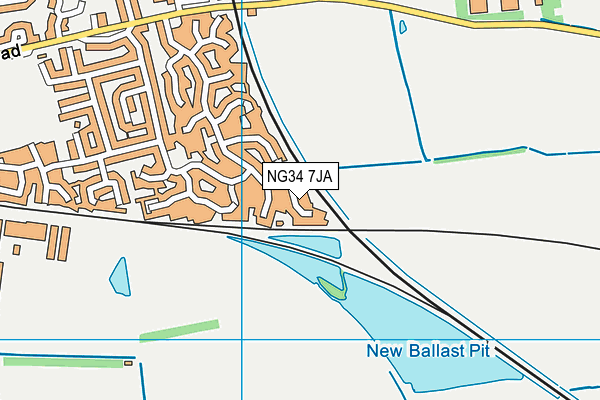 NG34 7JA map - OS VectorMap District (Ordnance Survey)