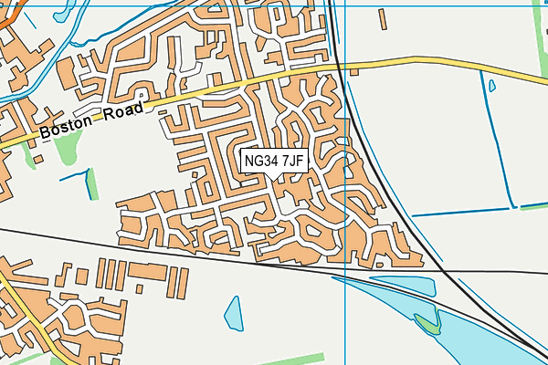 NG34 7JF map - OS VectorMap District (Ordnance Survey)