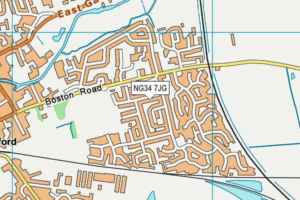 NG34 7JG map - OS VectorMap District (Ordnance Survey)