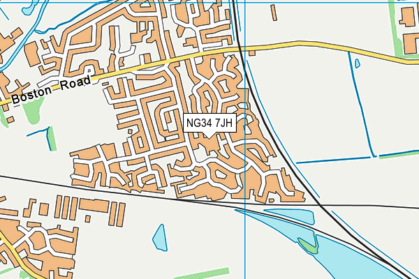 NG34 7JH map - OS VectorMap District (Ordnance Survey)