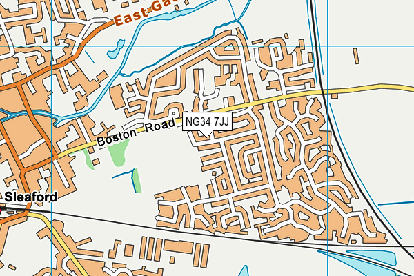 NG34 7JJ map - OS VectorMap District (Ordnance Survey)