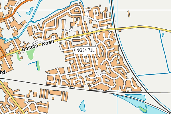 NG34 7JL map - OS VectorMap District (Ordnance Survey)