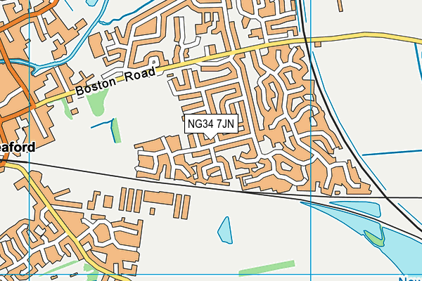 NG34 7JN map - OS VectorMap District (Ordnance Survey)