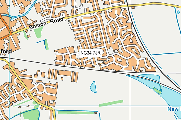 NG34 7JR map - OS VectorMap District (Ordnance Survey)