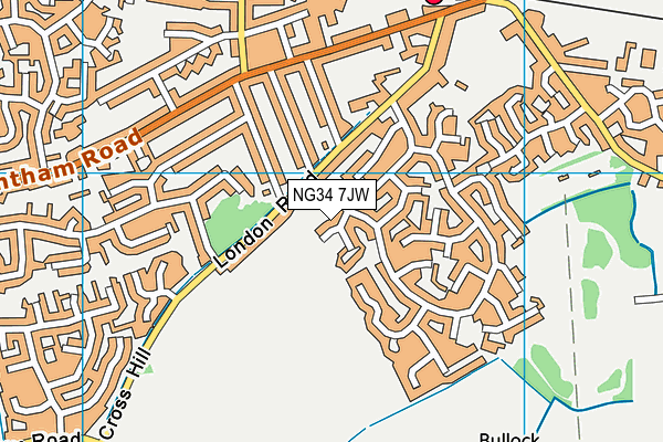 NG34 7JW map - OS VectorMap District (Ordnance Survey)