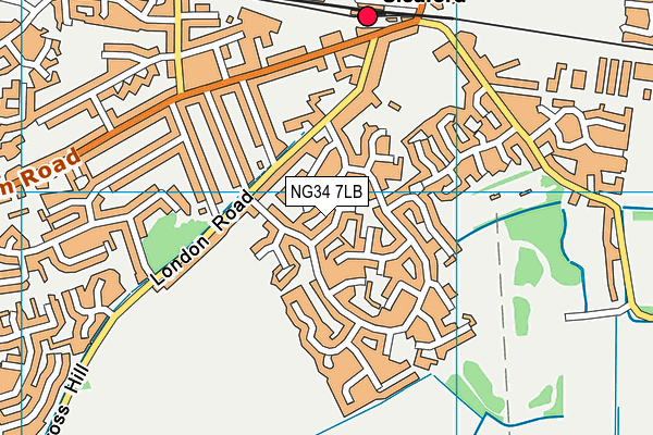 NG34 7LB map - OS VectorMap District (Ordnance Survey)