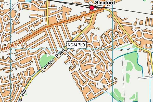 NG34 7LD map - OS VectorMap District (Ordnance Survey)