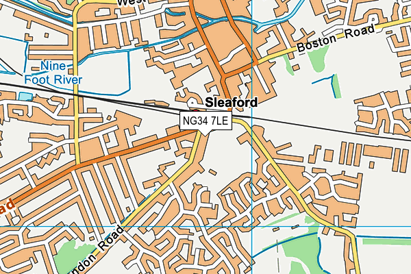 Sleaford Cricket Club map (NG34 7LE) - OS VectorMap District (Ordnance Survey)