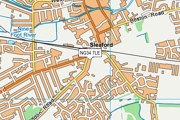 NG34 7LE map - OS VectorMap District (Ordnance Survey)