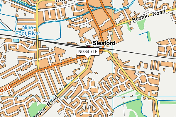 NG34 7LF map - OS VectorMap District (Ordnance Survey)