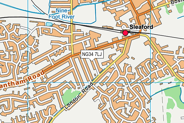 NG34 7LJ map - OS VectorMap District (Ordnance Survey)
