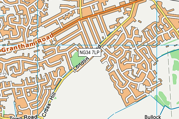 NG34 7LP map - OS VectorMap District (Ordnance Survey)