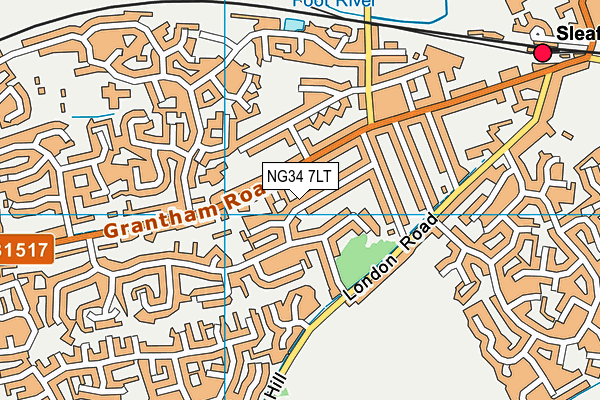 NG34 7LT map - OS VectorMap District (Ordnance Survey)