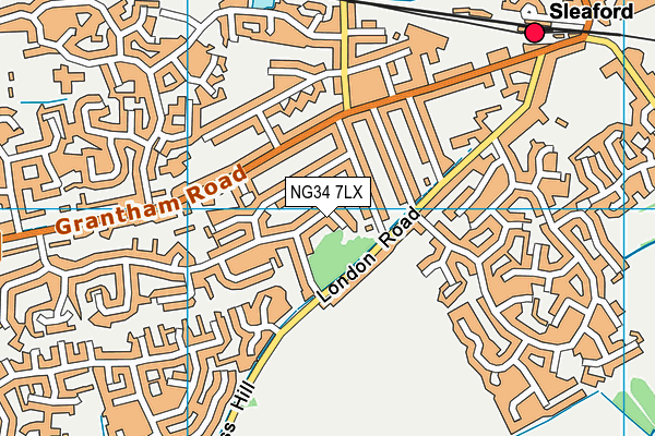 NG34 7LX map - OS VectorMap District (Ordnance Survey)
