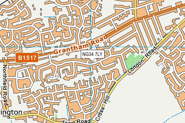 NG34 7LY map - OS VectorMap District (Ordnance Survey)