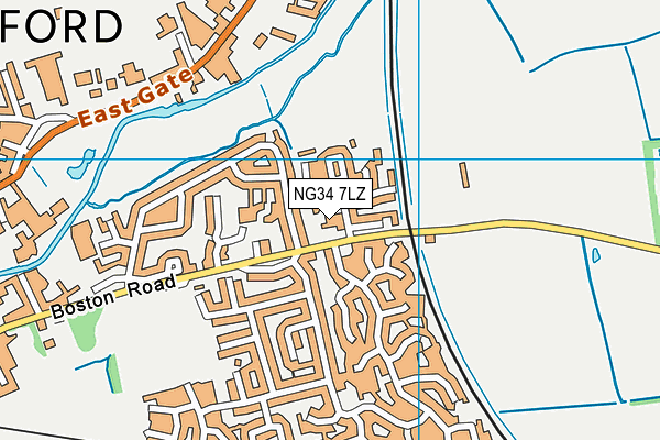 NG34 7LZ map - OS VectorMap District (Ordnance Survey)