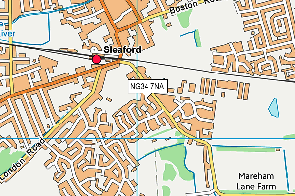 NG34 7NA map - OS VectorMap District (Ordnance Survey)