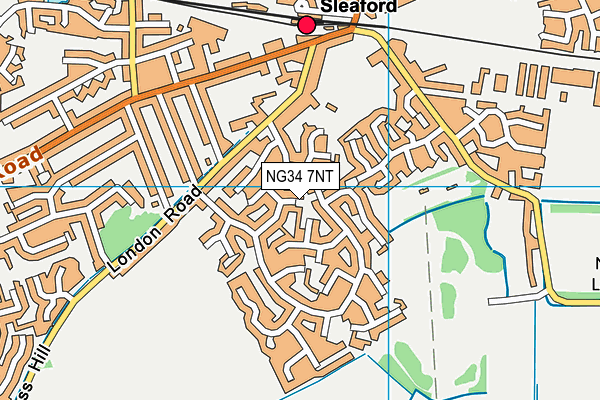 NG34 7NT map - OS VectorMap District (Ordnance Survey)