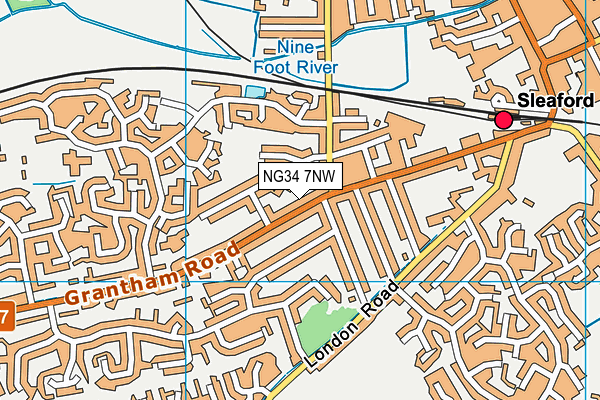NG34 7NW map - OS VectorMap District (Ordnance Survey)