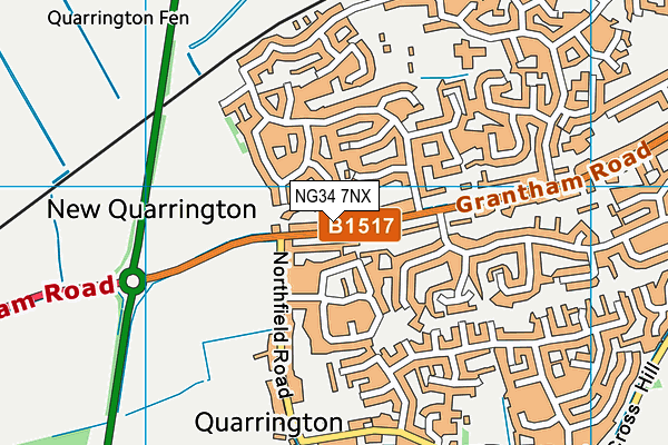 NG34 7NX map - OS VectorMap District (Ordnance Survey)