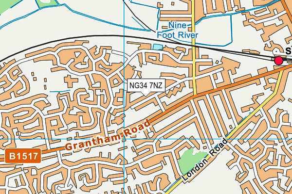 NG34 7NZ map - OS VectorMap District (Ordnance Survey)