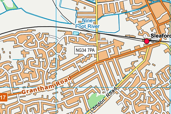 NG34 7PA map - OS VectorMap District (Ordnance Survey)