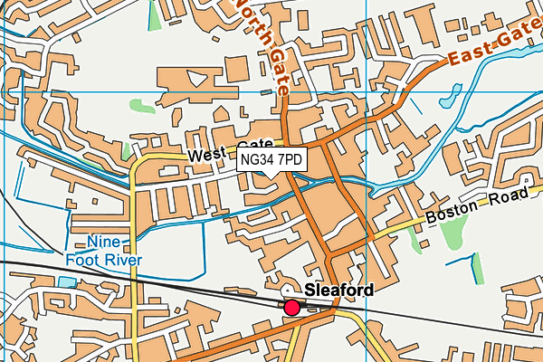 NG34 7PD map - OS VectorMap District (Ordnance Survey)