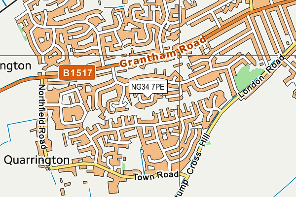 NG34 7PE map - OS VectorMap District (Ordnance Survey)