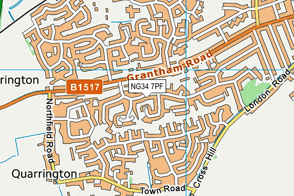 NG34 7PF map - OS VectorMap District (Ordnance Survey)