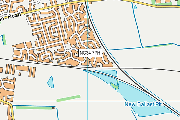 NG34 7PH map - OS VectorMap District (Ordnance Survey)