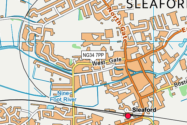 NG34 7PP map - OS VectorMap District (Ordnance Survey)