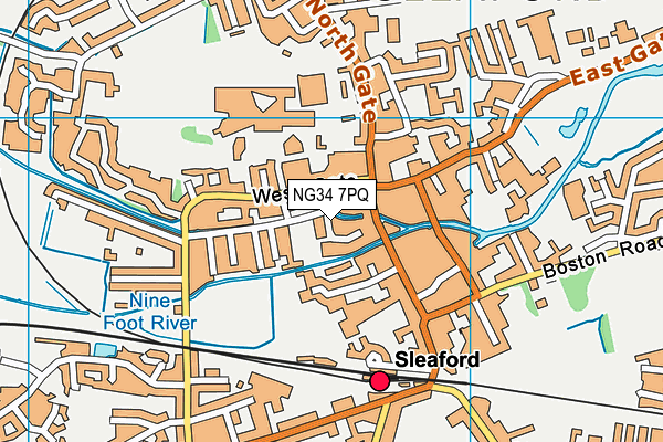 NG34 7PQ map - OS VectorMap District (Ordnance Survey)