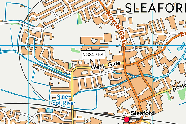 Sleaford Joint Sixth Form map (NG34 7PS) - OS VectorMap District (Ordnance Survey)
