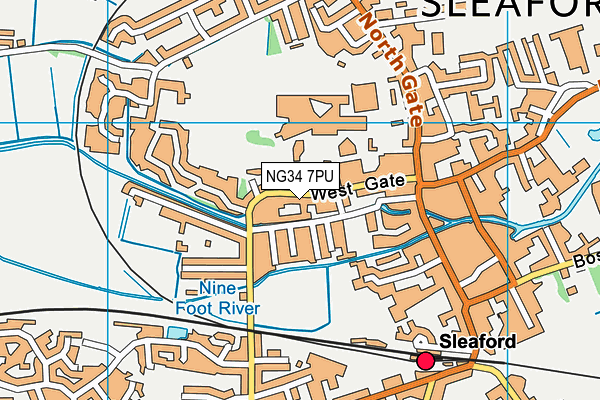 NG34 7PU map - OS VectorMap District (Ordnance Survey)