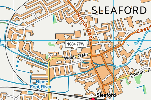 NG34 7PW map - OS VectorMap District (Ordnance Survey)