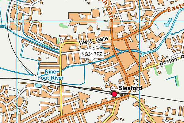 NG34 7PZ map - OS VectorMap District (Ordnance Survey)