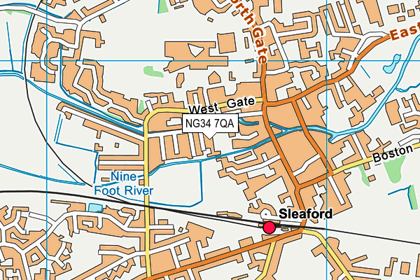 NG34 7QA map - OS VectorMap District (Ordnance Survey)