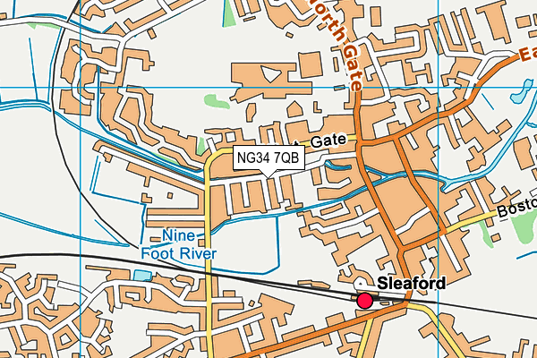 NG34 7QB map - OS VectorMap District (Ordnance Survey)